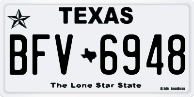 TX license plate BFV6948
