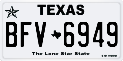 TX license plate BFV6949