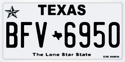 TX license plate BFV6950