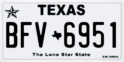 TX license plate BFV6951