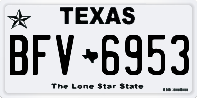 TX license plate BFV6953