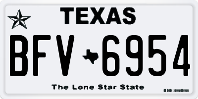 TX license plate BFV6954