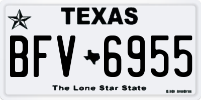 TX license plate BFV6955