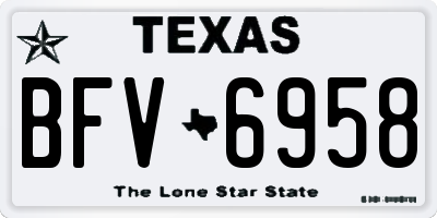 TX license plate BFV6958