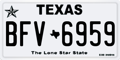 TX license plate BFV6959