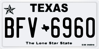 TX license plate BFV6960
