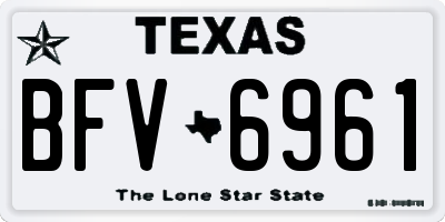 TX license plate BFV6961