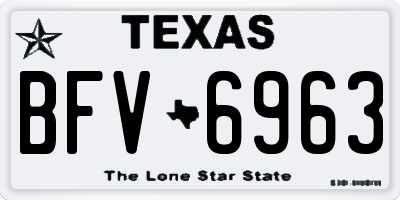 TX license plate BFV6963