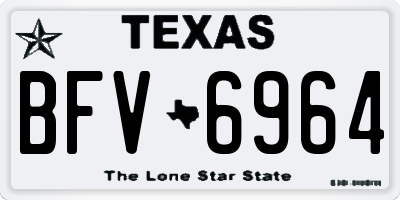 TX license plate BFV6964