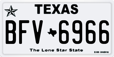 TX license plate BFV6966