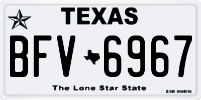 TX license plate BFV6967