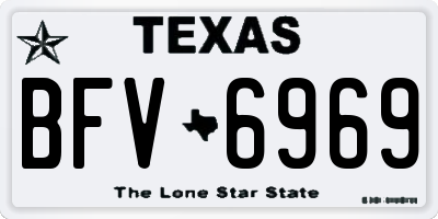 TX license plate BFV6969