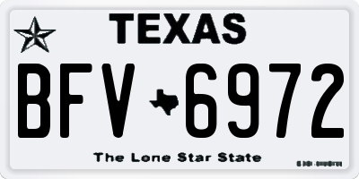 TX license plate BFV6972