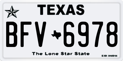 TX license plate BFV6978