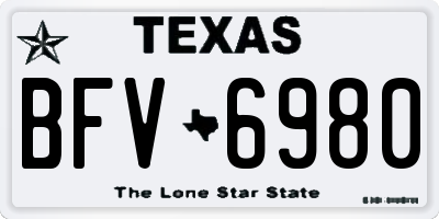 TX license plate BFV6980