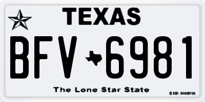 TX license plate BFV6981