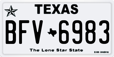 TX license plate BFV6983