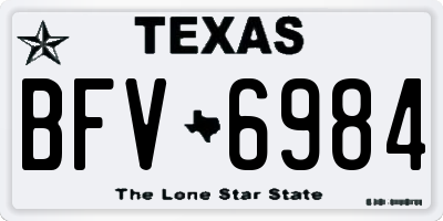 TX license plate BFV6984