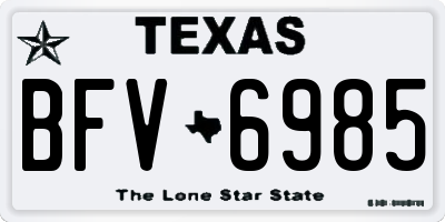 TX license plate BFV6985