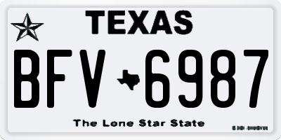 TX license plate BFV6987