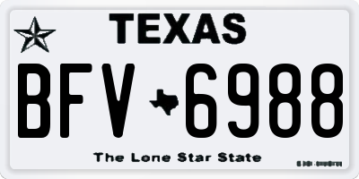 TX license plate BFV6988