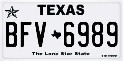 TX license plate BFV6989