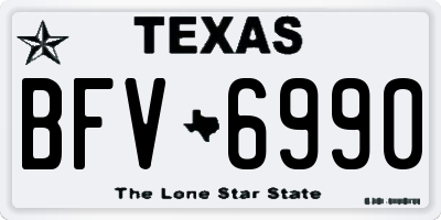 TX license plate BFV6990