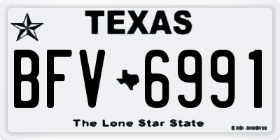 TX license plate BFV6991