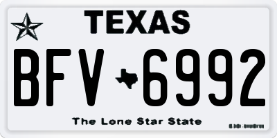 TX license plate BFV6992