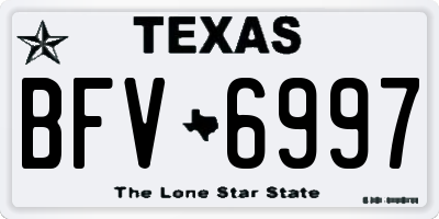 TX license plate BFV6997