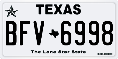 TX license plate BFV6998