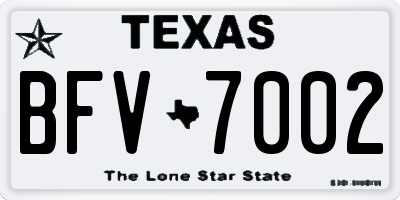 TX license plate BFV7002