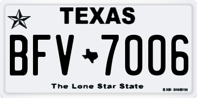 TX license plate BFV7006