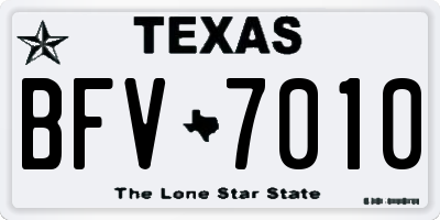 TX license plate BFV7010