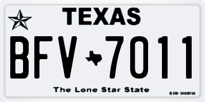 TX license plate BFV7011