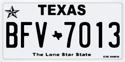 TX license plate BFV7013