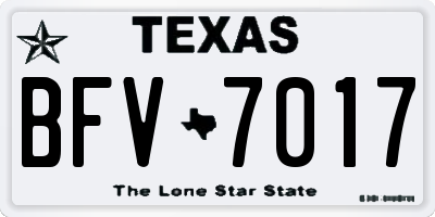 TX license plate BFV7017