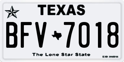 TX license plate BFV7018