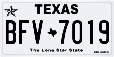 TX license plate BFV7019