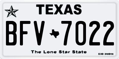 TX license plate BFV7022