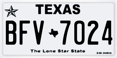 TX license plate BFV7024