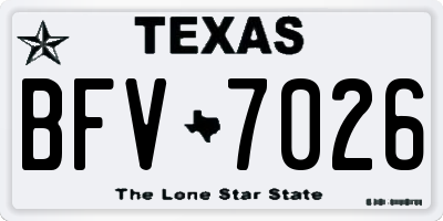 TX license plate BFV7026