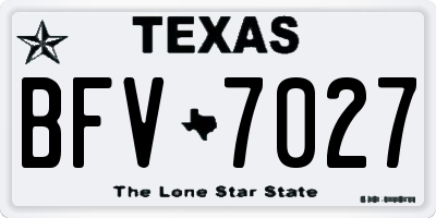 TX license plate BFV7027