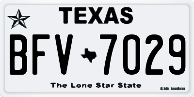 TX license plate BFV7029