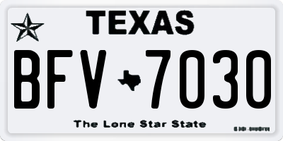 TX license plate BFV7030