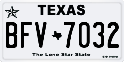 TX license plate BFV7032