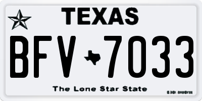 TX license plate BFV7033