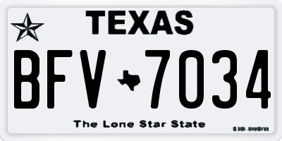 TX license plate BFV7034