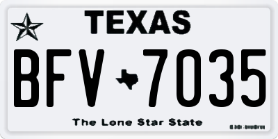 TX license plate BFV7035