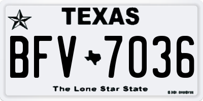 TX license plate BFV7036